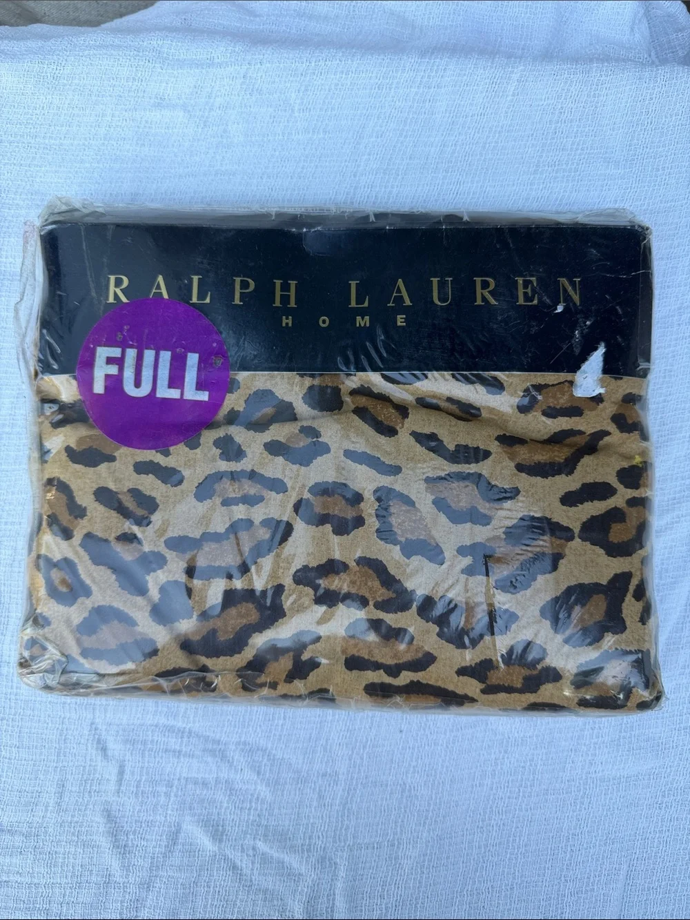 New Ralph Lauren Aragon Neutral Guinevere Leopard Fitted Sheet - FULL